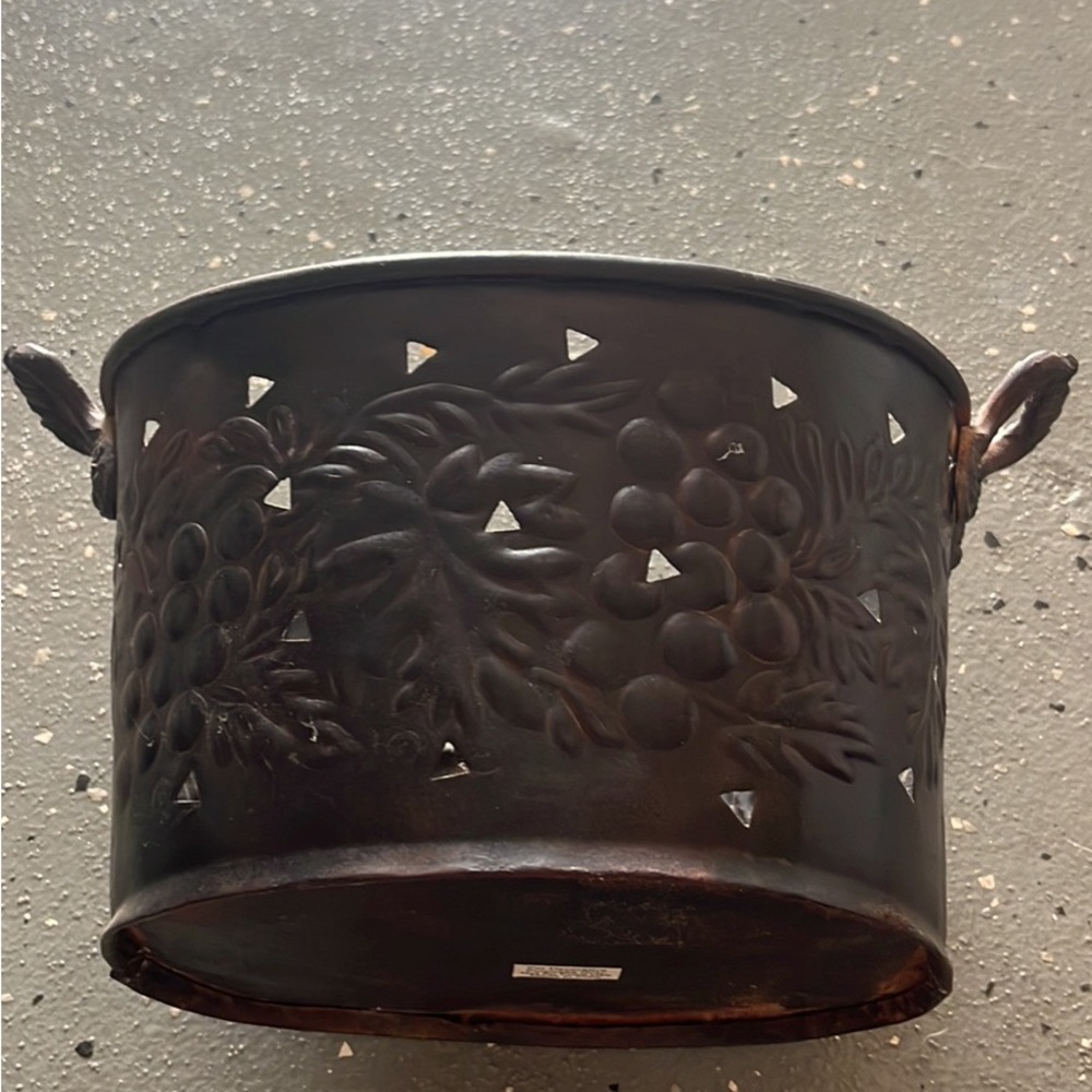 Brown Metal Decorative Bucket